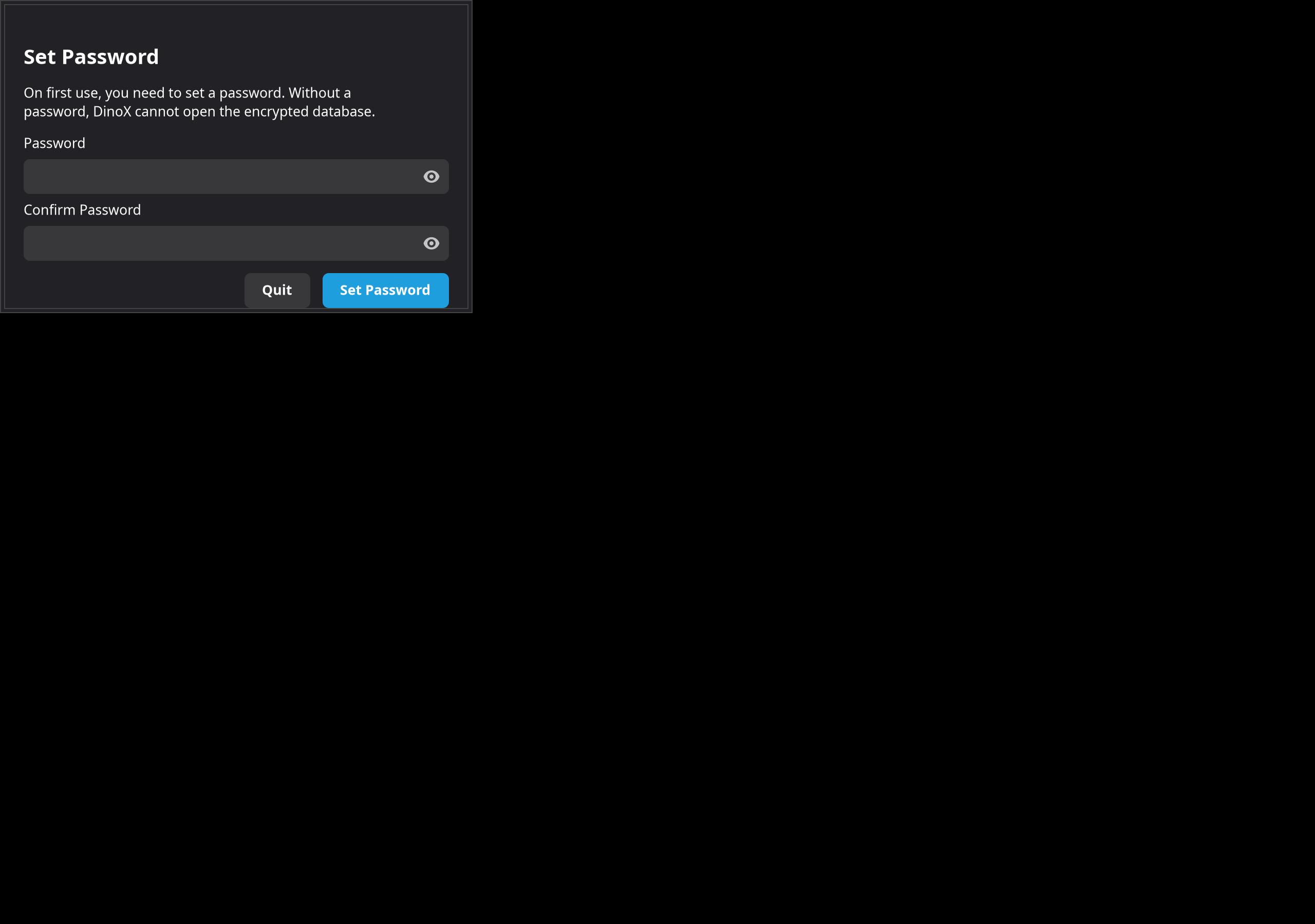 Set the password for local data.