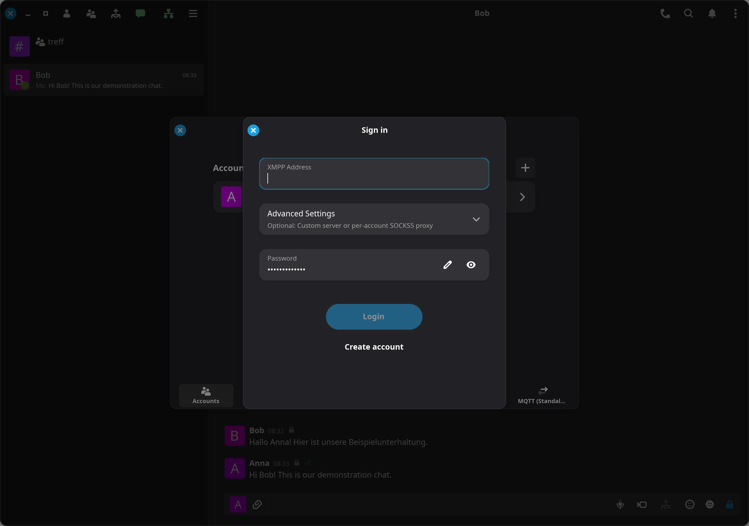 Log in to an existing account or create a new one.