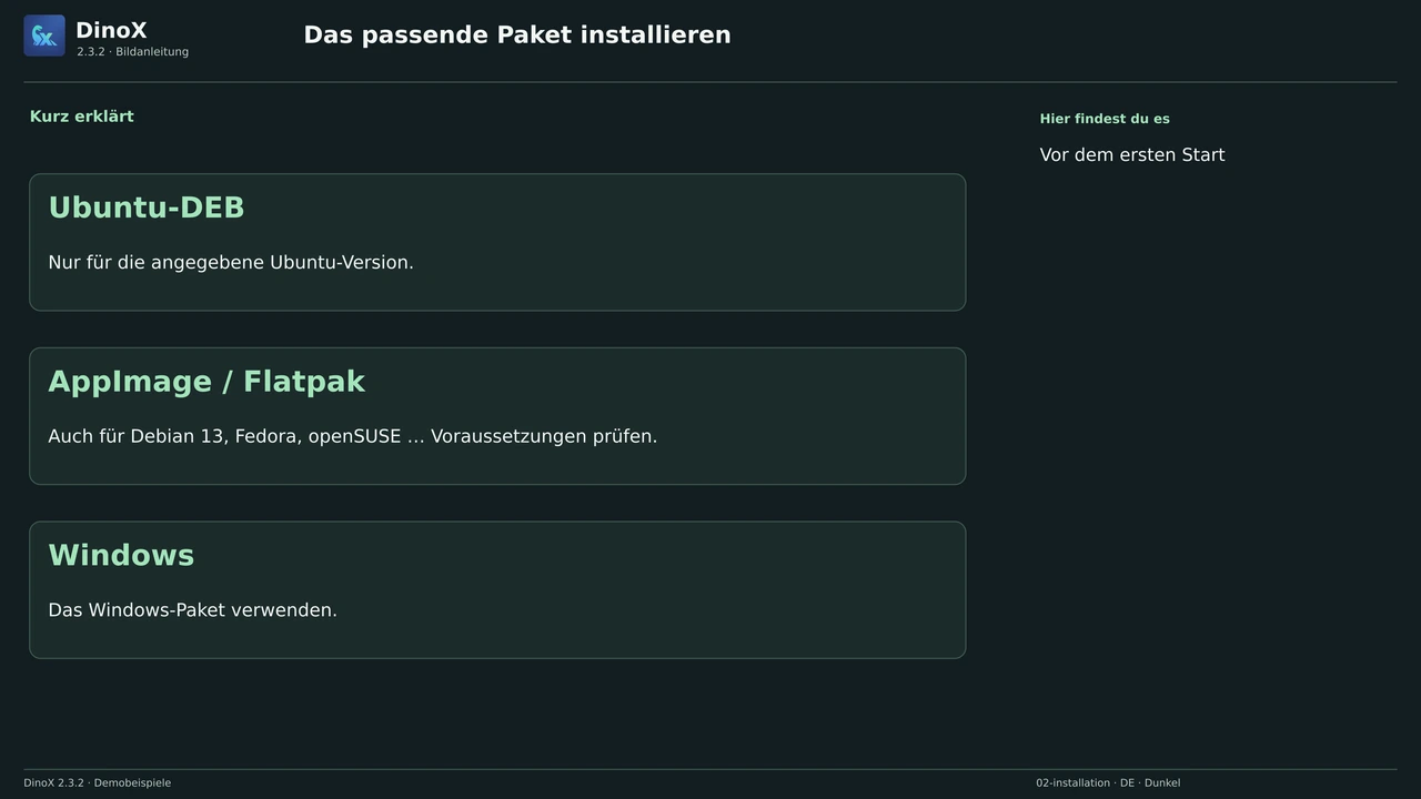 Das passende Paket installieren
