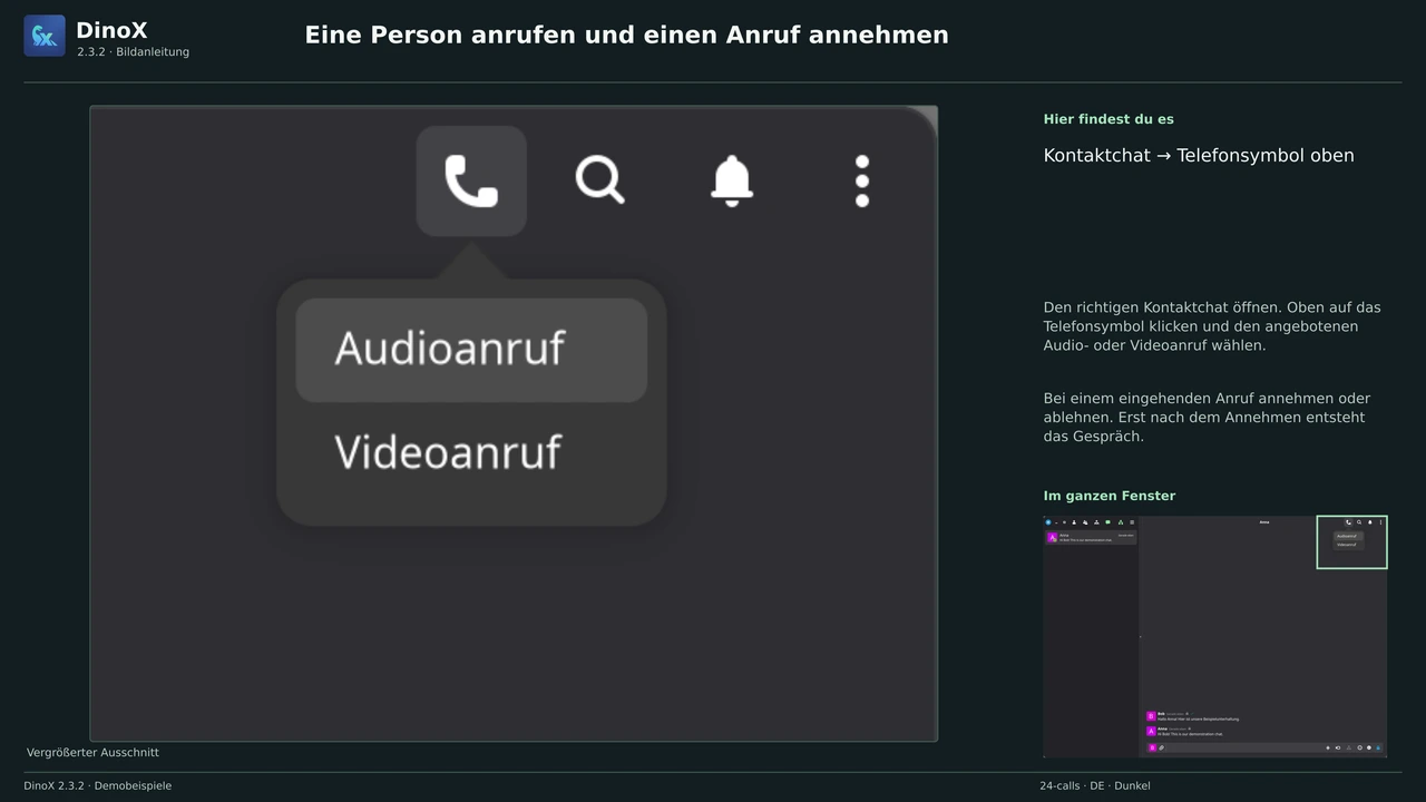 Eine Person anrufen und einen Anruf annehmen