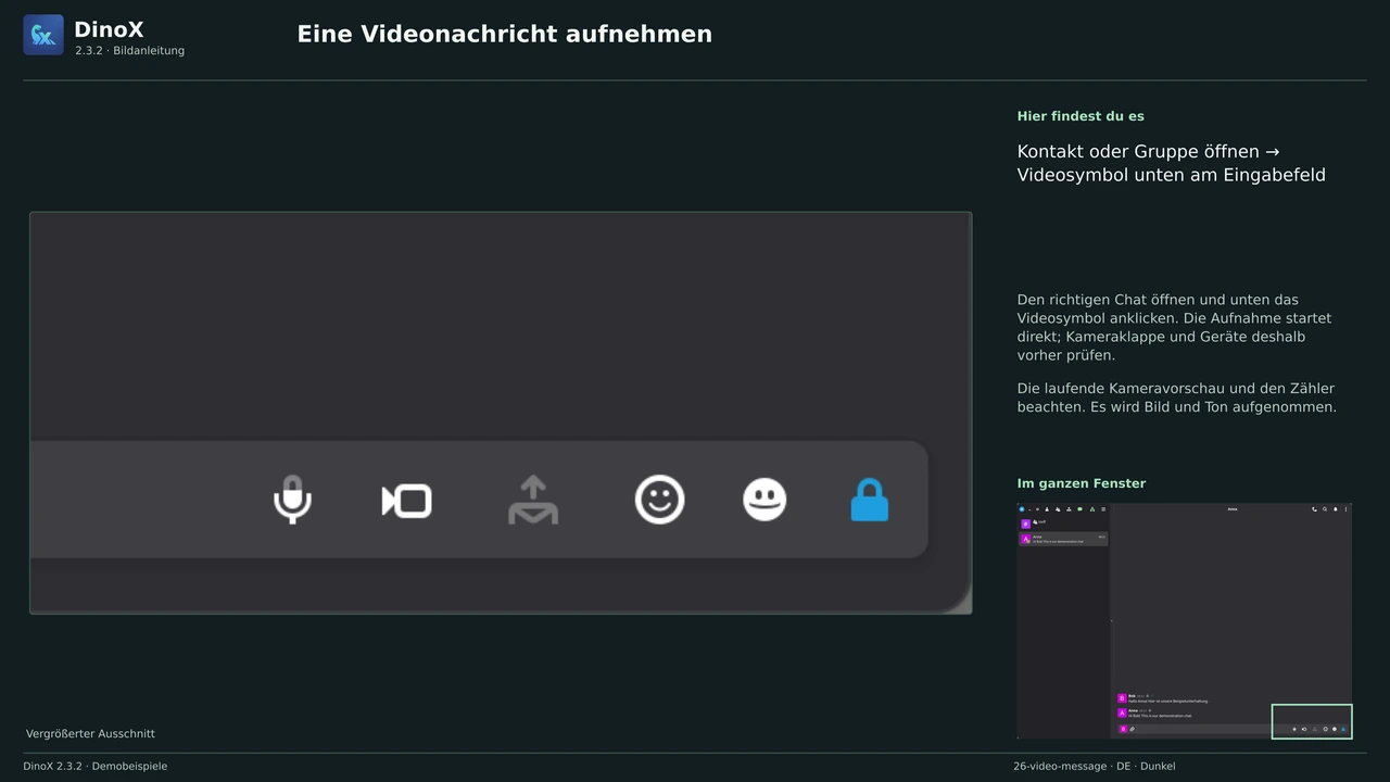 Eine Videonachricht aufnehmen