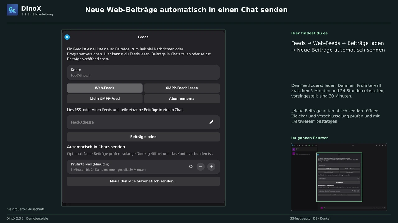 Neue Web-Beiträge automatisch in einen Chat senden