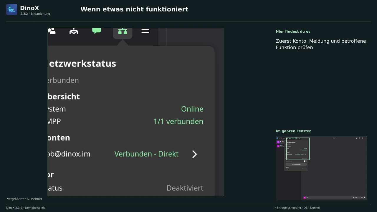 Wenn etwas nicht funktioniert